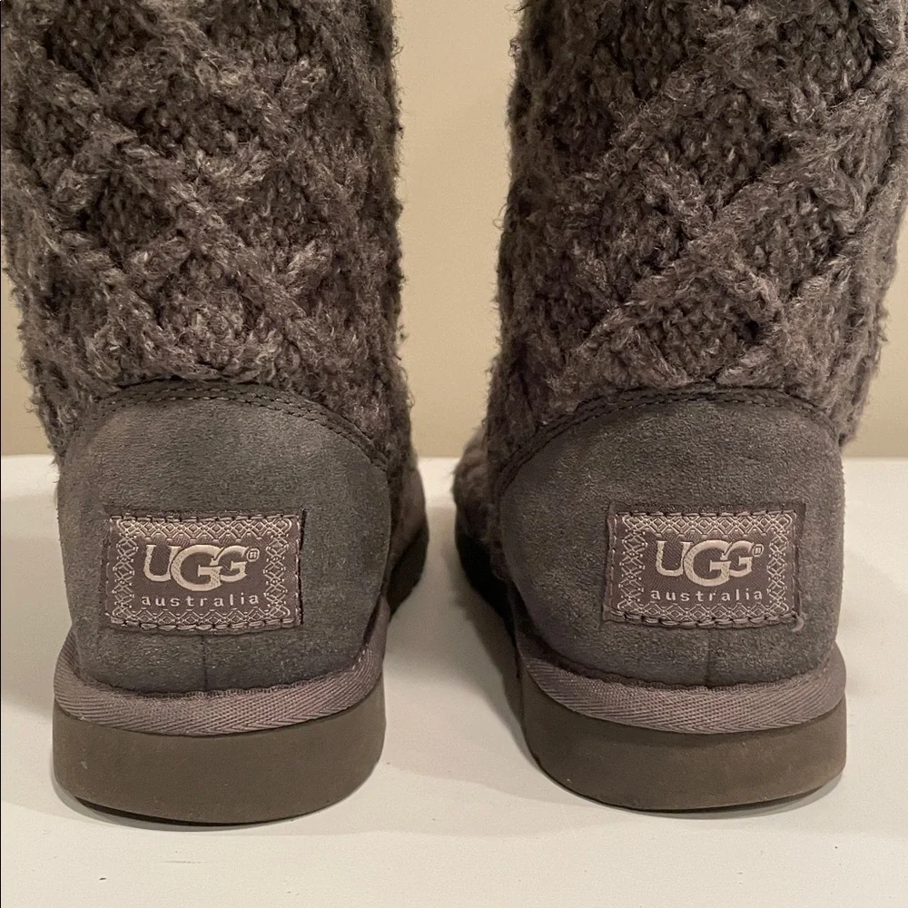 UGG Charcoal Cable Knit Boots